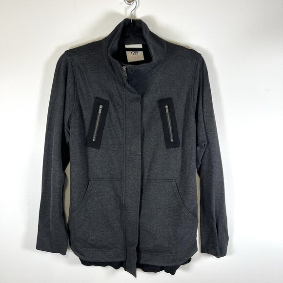 CAbi 3184 Mesh Back‎ Jacket in Heather Gray Stretch Ponte Twill Coat M $189 - Picture 1 of 12